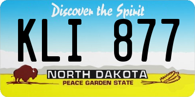 ND license plate KLI877