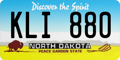 ND license plate KLI880
