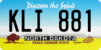 ND license plate KLI881