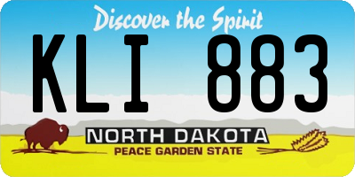 ND license plate KLI883