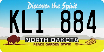 ND license plate KLI884