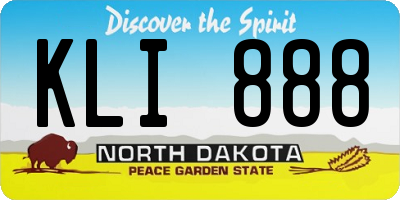 ND license plate KLI888