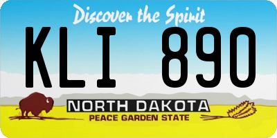 ND license plate KLI890