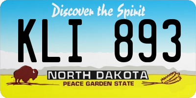 ND license plate KLI893