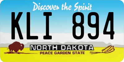 ND license plate KLI894
