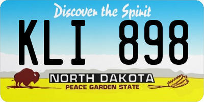 ND license plate KLI898