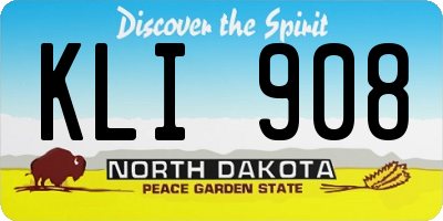 ND license plate KLI908