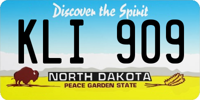 ND license plate KLI909