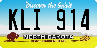 ND license plate KLI914