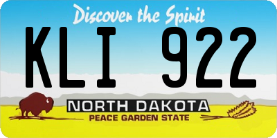 ND license plate KLI922