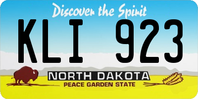 ND license plate KLI923