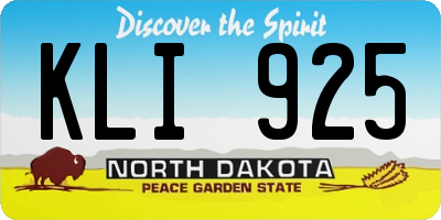 ND license plate KLI925