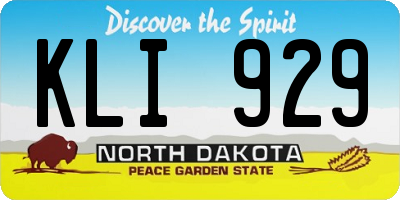 ND license plate KLI929