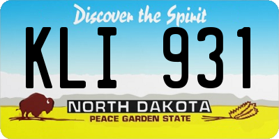 ND license plate KLI931