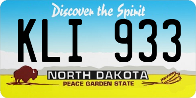 ND license plate KLI933
