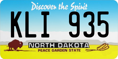 ND license plate KLI935