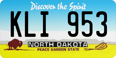 ND license plate KLI953