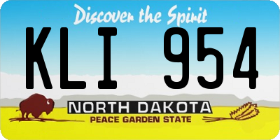 ND license plate KLI954