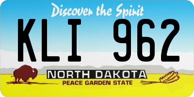 ND license plate KLI962