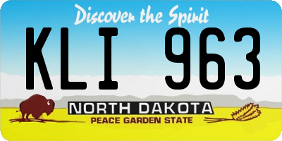 ND license plate KLI963