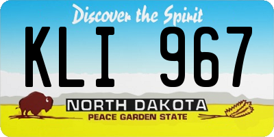 ND license plate KLI967