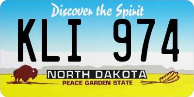 ND license plate KLI974