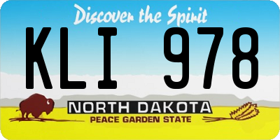 ND license plate KLI978