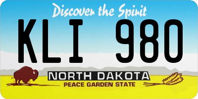 ND license plate KLI980