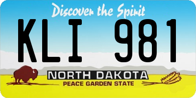 ND license plate KLI981