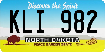 ND license plate KLI982