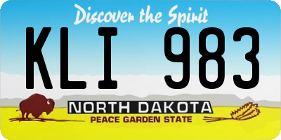 ND license plate KLI983