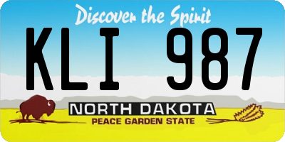 ND license plate KLI987