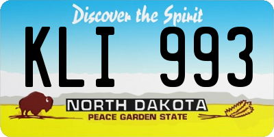 ND license plate KLI993