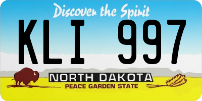 ND license plate KLI997