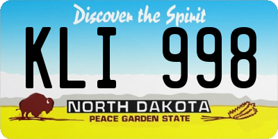 ND license plate KLI998