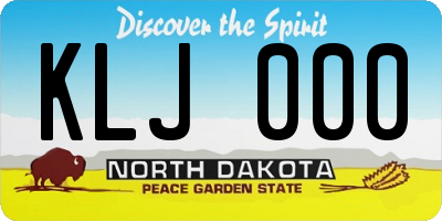ND license plate KLJ000