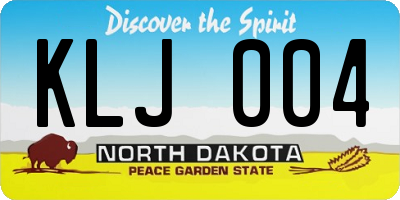 ND license plate KLJ004