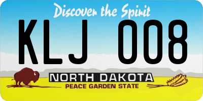 ND license plate KLJ008