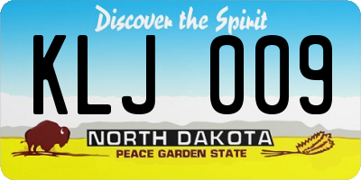 ND license plate KLJ009