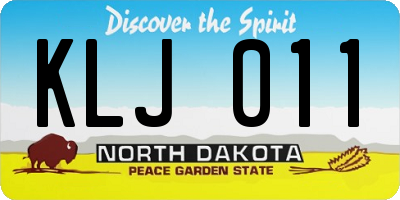 ND license plate KLJ011