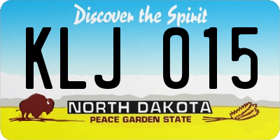 ND license plate KLJ015