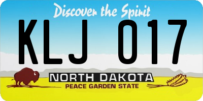 ND license plate KLJ017