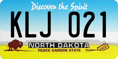 ND license plate KLJ021