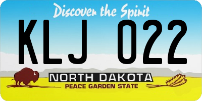 ND license plate KLJ022