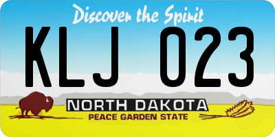 ND license plate KLJ023