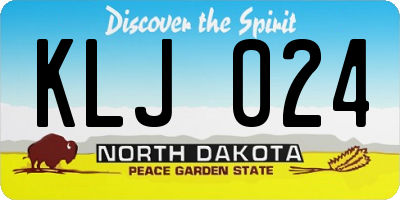 ND license plate KLJ024