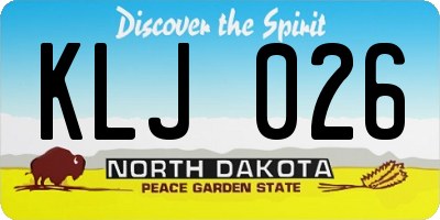 ND license plate KLJ026