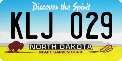 ND license plate KLJ029
