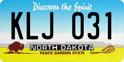 ND license plate KLJ031