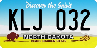 ND license plate KLJ032